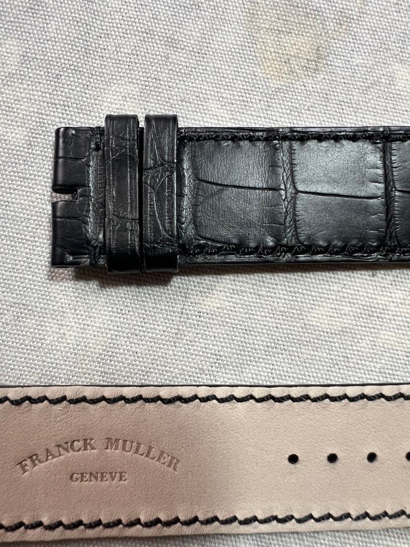 美品　 フランクミュラー　ロングアイランド　クロコダイル　純正ベルト 艶消し黒