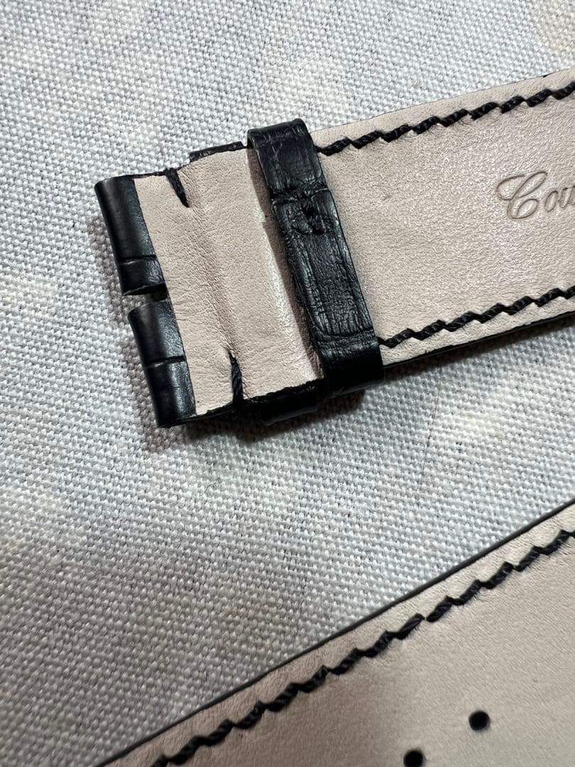 美品　 フランクミュラー　ロングアイランド　クロコダイル　純正ベルト 艶消し黒