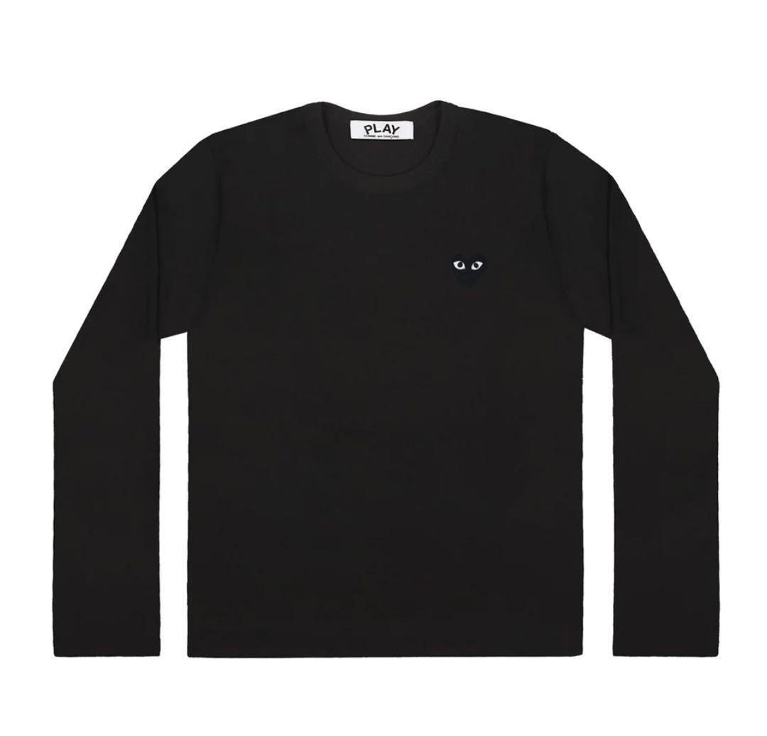 【新品】プレイコムデギャルソン Tシャツ (長袖)メンズXXLサイズ黒　黒ハート