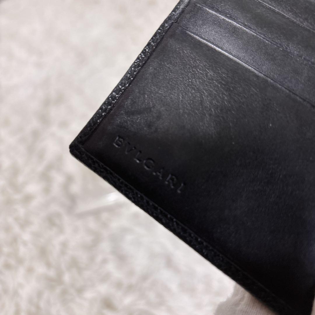 ブルガリ　ロゴクリップ　折財布　フラップ　ブラック