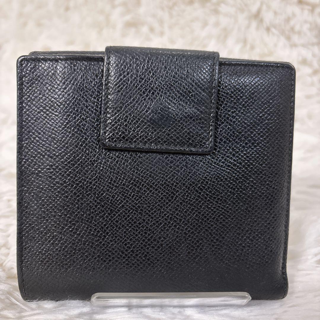 ブルガリ　ロゴクリップ　折財布　フラップ　ブラック
