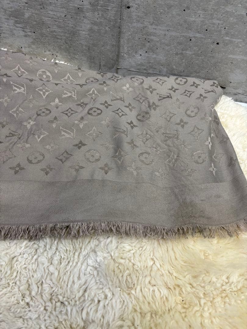 訳有 Louis Vuitton モノグラム 絹シルク 大判ストール マフラー