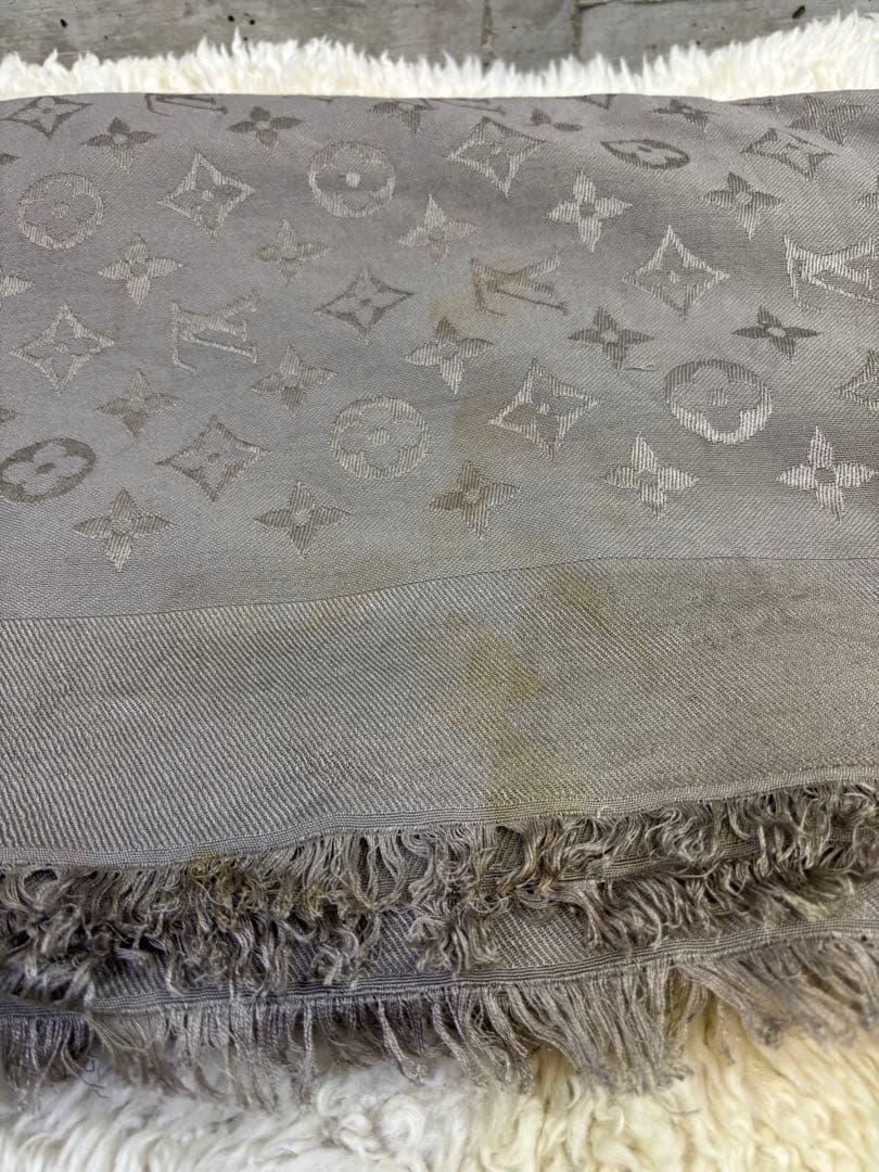 訳有 Louis Vuitton モノグラム 絹シルク 大判ストール マフラー