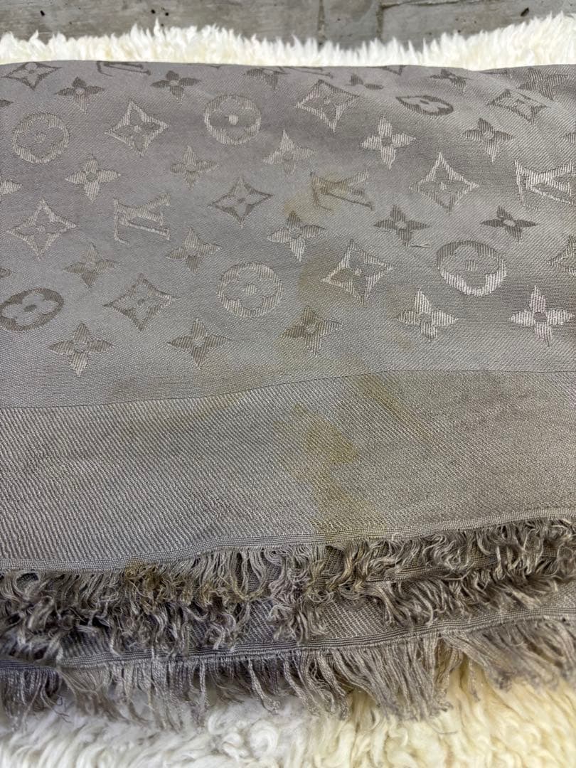 訳有 Louis Vuitton モノグラム 絹シルク 大判ストール マフラー