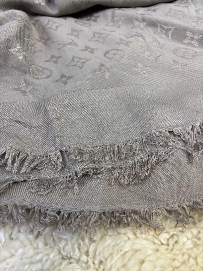訳有 Louis Vuitton モノグラム 絹シルク 大判ストール マフラー