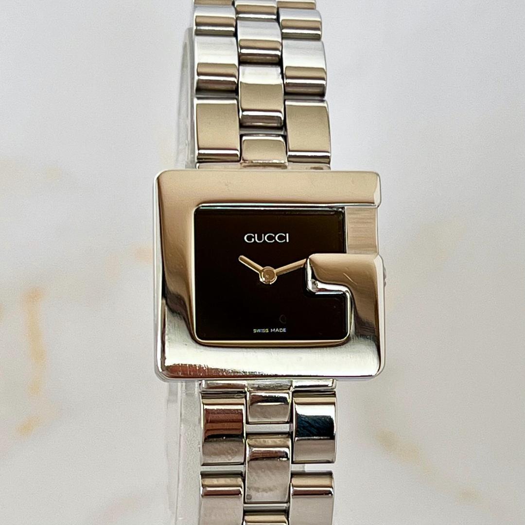 【稼働品】グッチ GUCCI 3600L Gフェイス スクエア レディース腕時計