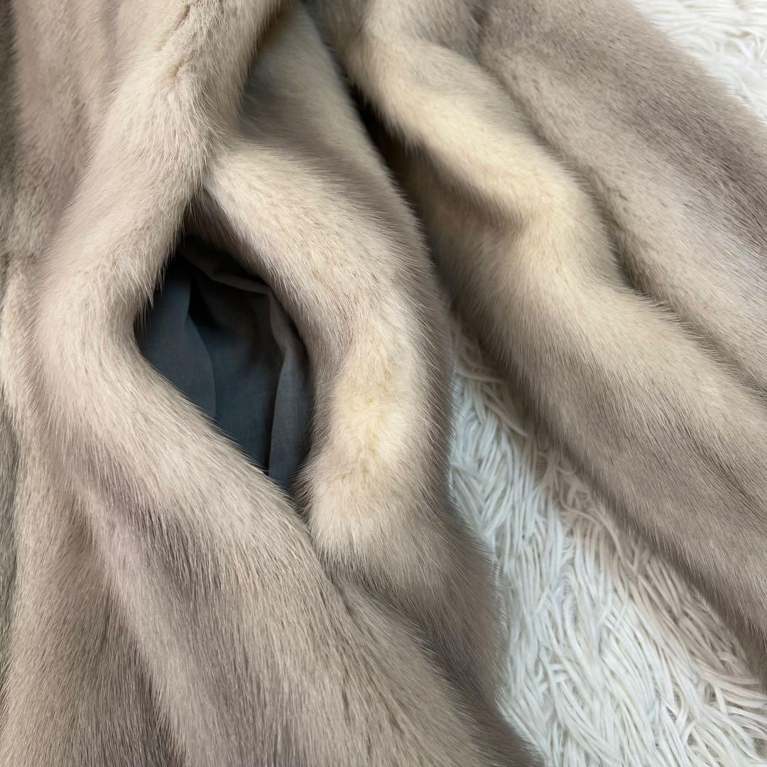 金サガ 毛皮コート ファーコート サファイアミンク 襟ボタン 11号 L