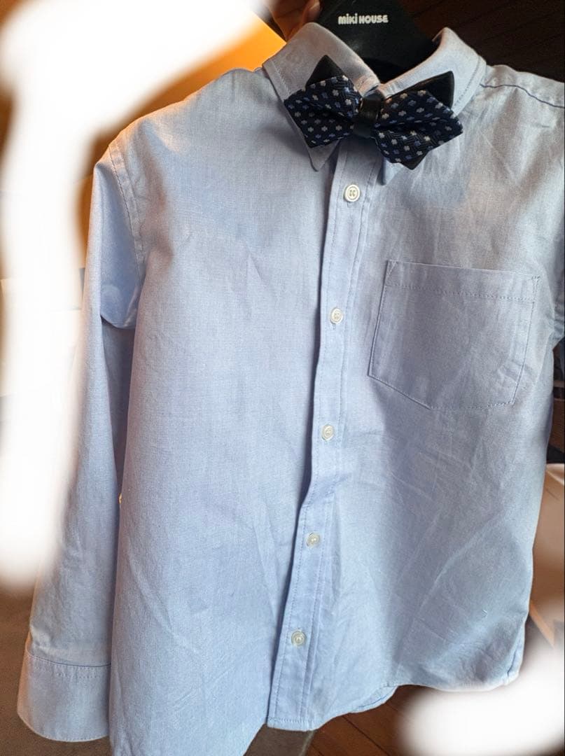 【美品】ミキハウスコレクション フォーマルスーツセット120cm 蝶ネクタイ付き