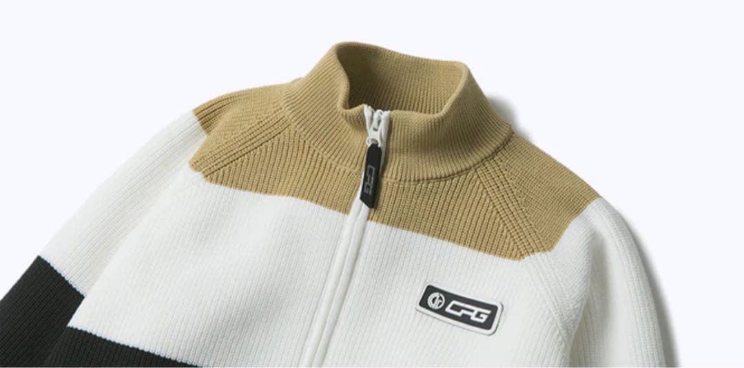 CPG ジップアップボーダーセーター Sサイズ　レディース　新品未使用