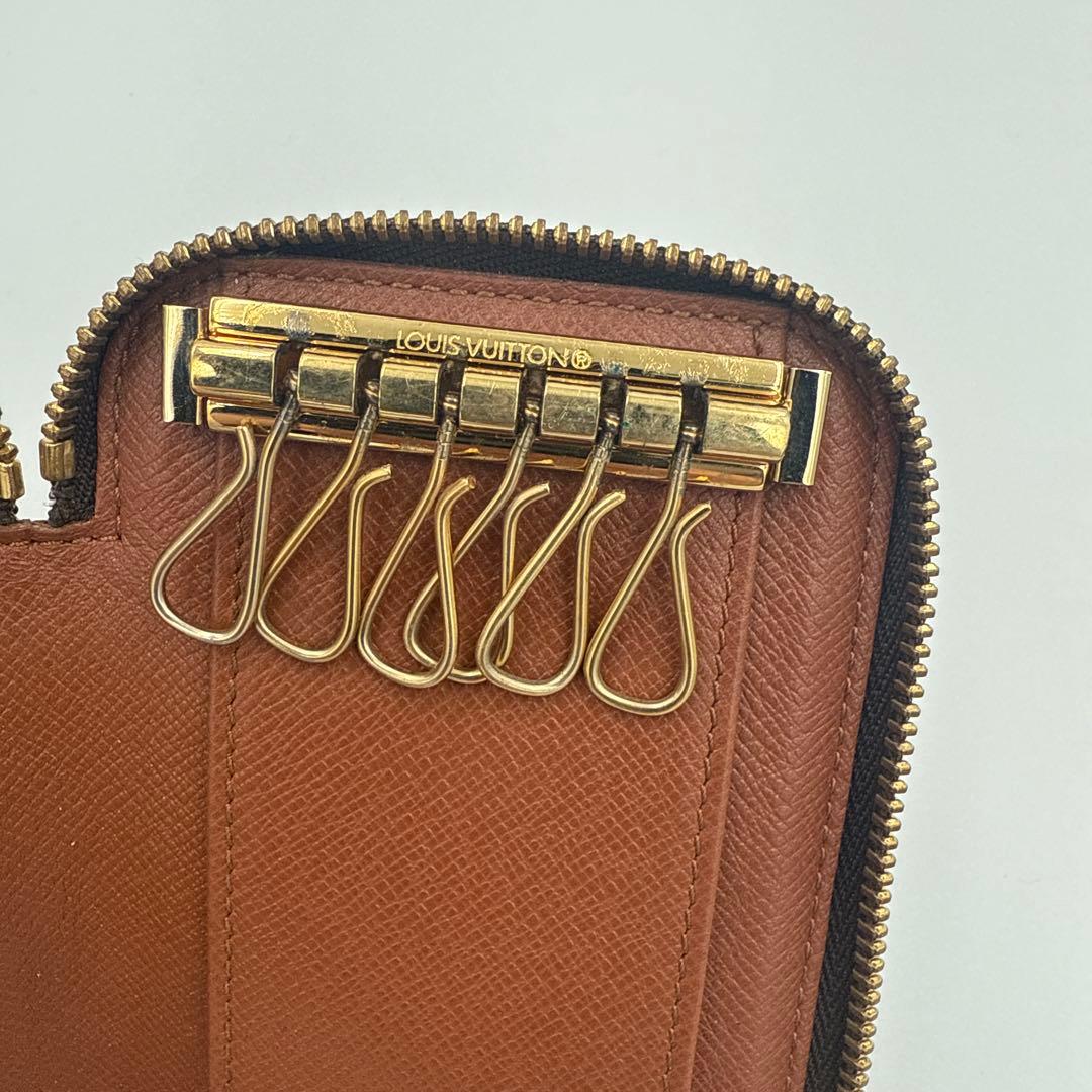 Louis Vuitton レザー 6連キーケース ブラウン