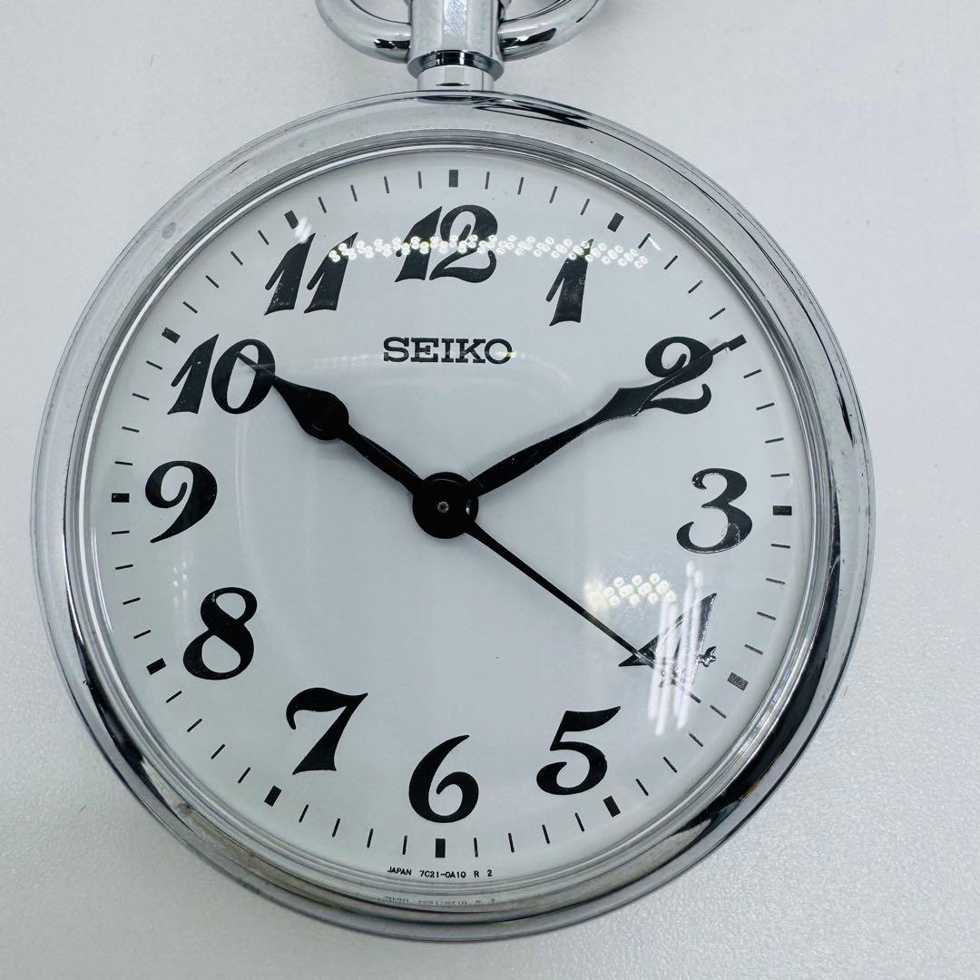 ✨SEIKO✨セイコー✨7C21-0A20✨シルバー✨鉄道時計✨懐中時計✨
