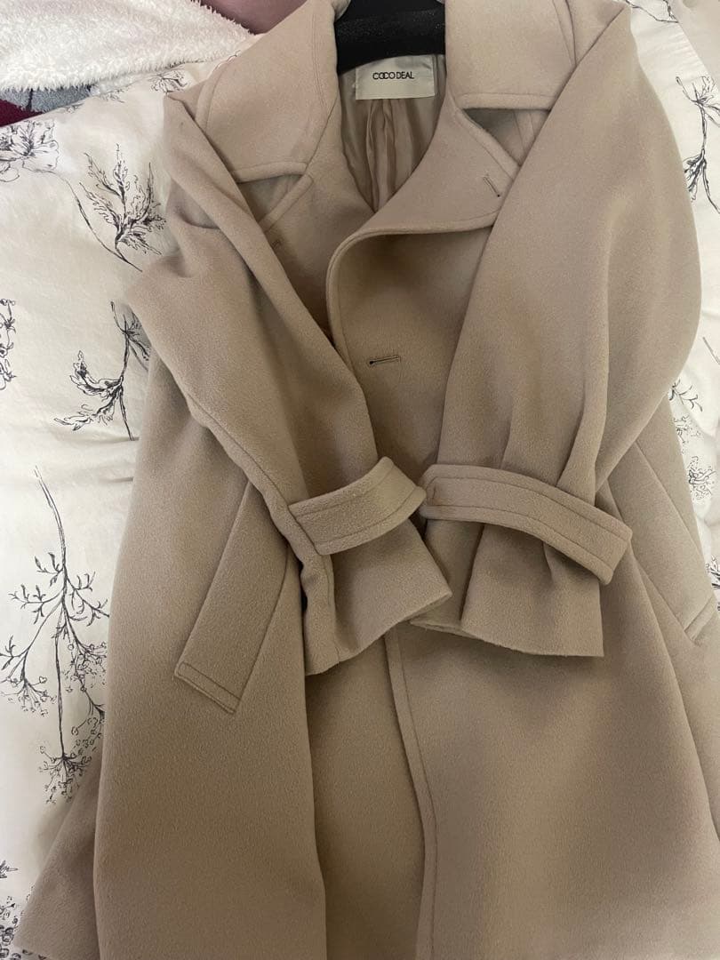 coco deal ココディール　ミドル丈ウールトレンチコート　ベージュ