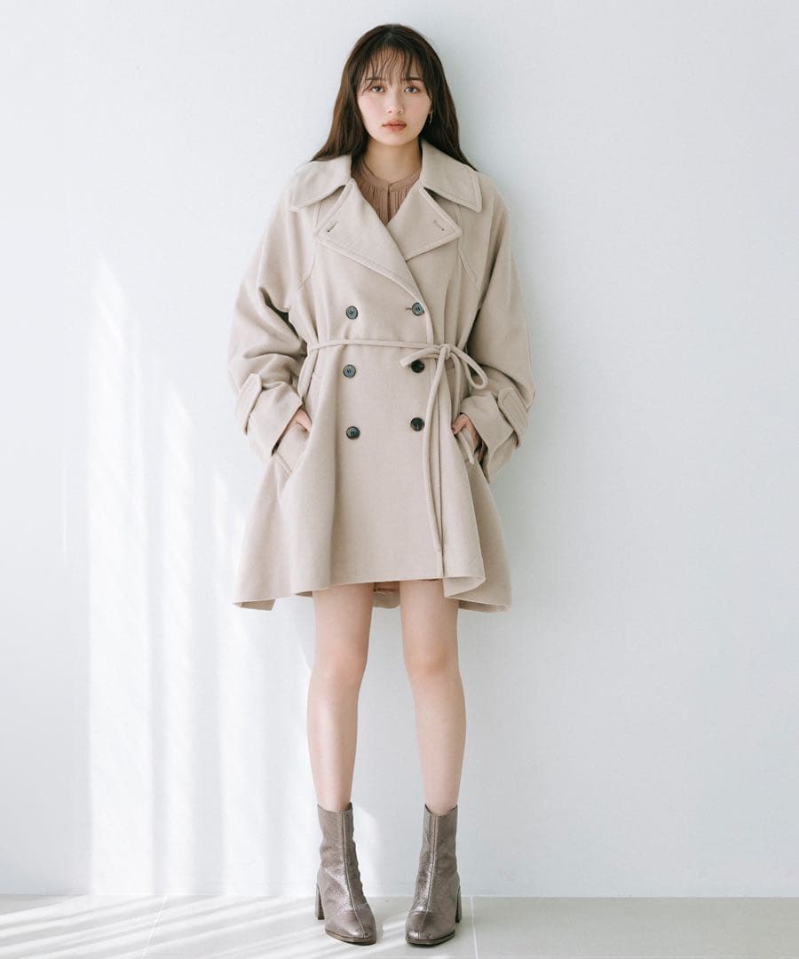 coco deal ココディール　ミドル丈ウールトレンチコート　ベージュ
