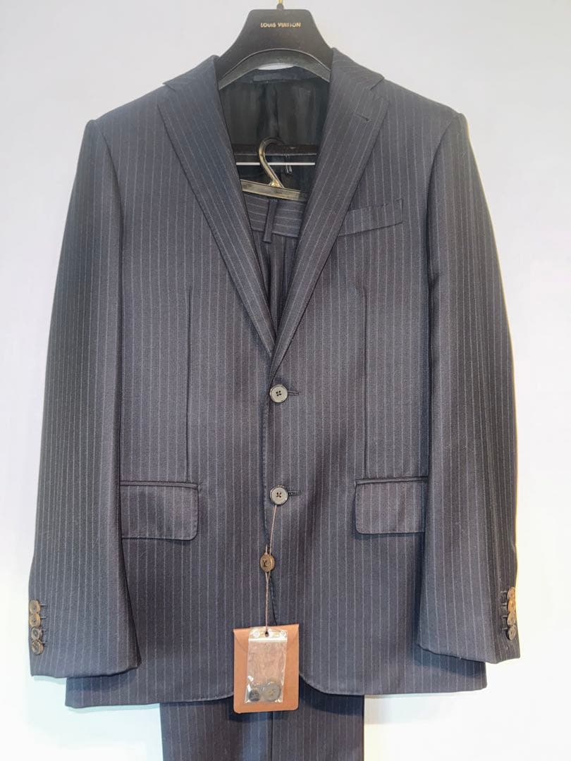 ルイヴィトンスーツ　ストライプ ダミエ柄　総裏地　サイズ44 165/74