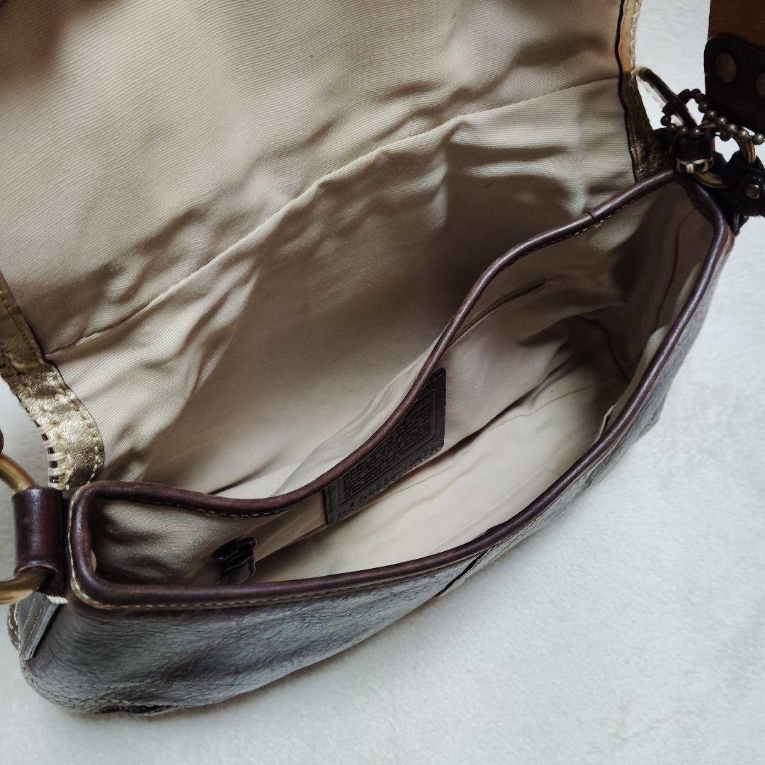 コーチ　ソーホー　ワンショルダーバッグ　スウェード　スタッズ　レザー　Y2K　茶