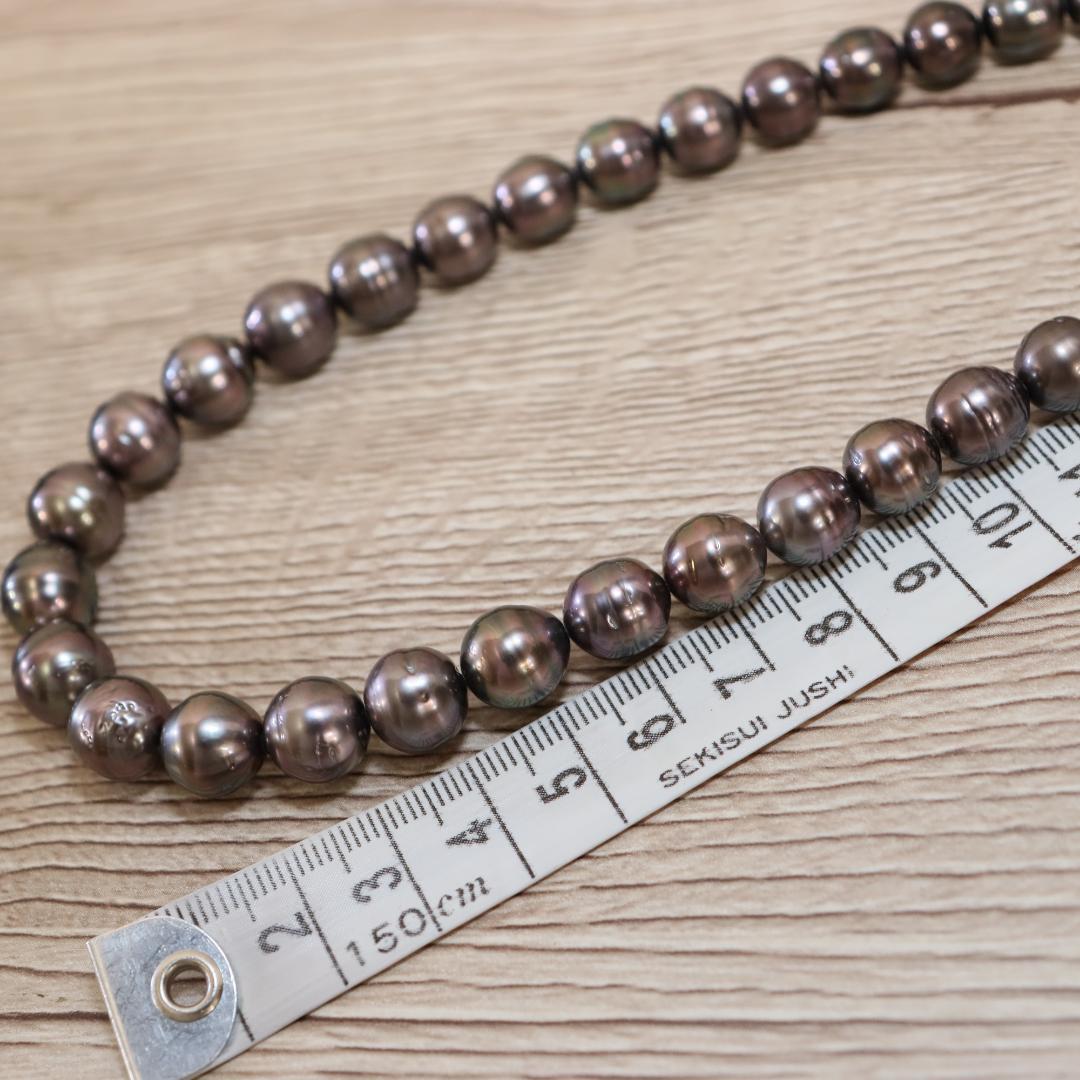 雪*丸様 誠美堂真珠 黒蝶真珠ネックレス 8.0～11.0mm 本真珠 全長47