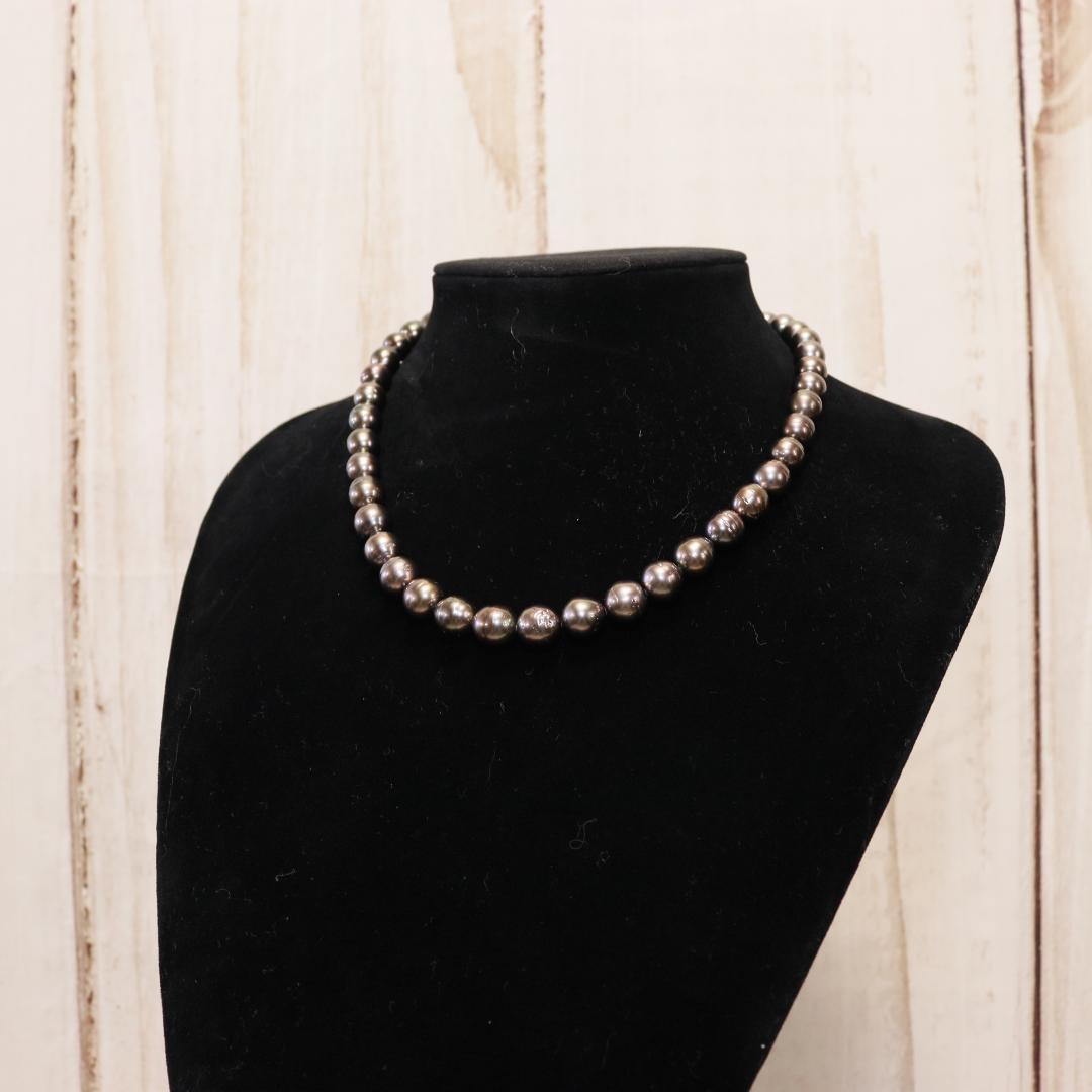 雪*丸様 誠美堂真珠 黒蝶真珠ネックレス 8.0～11.0mm 本真珠 全長47