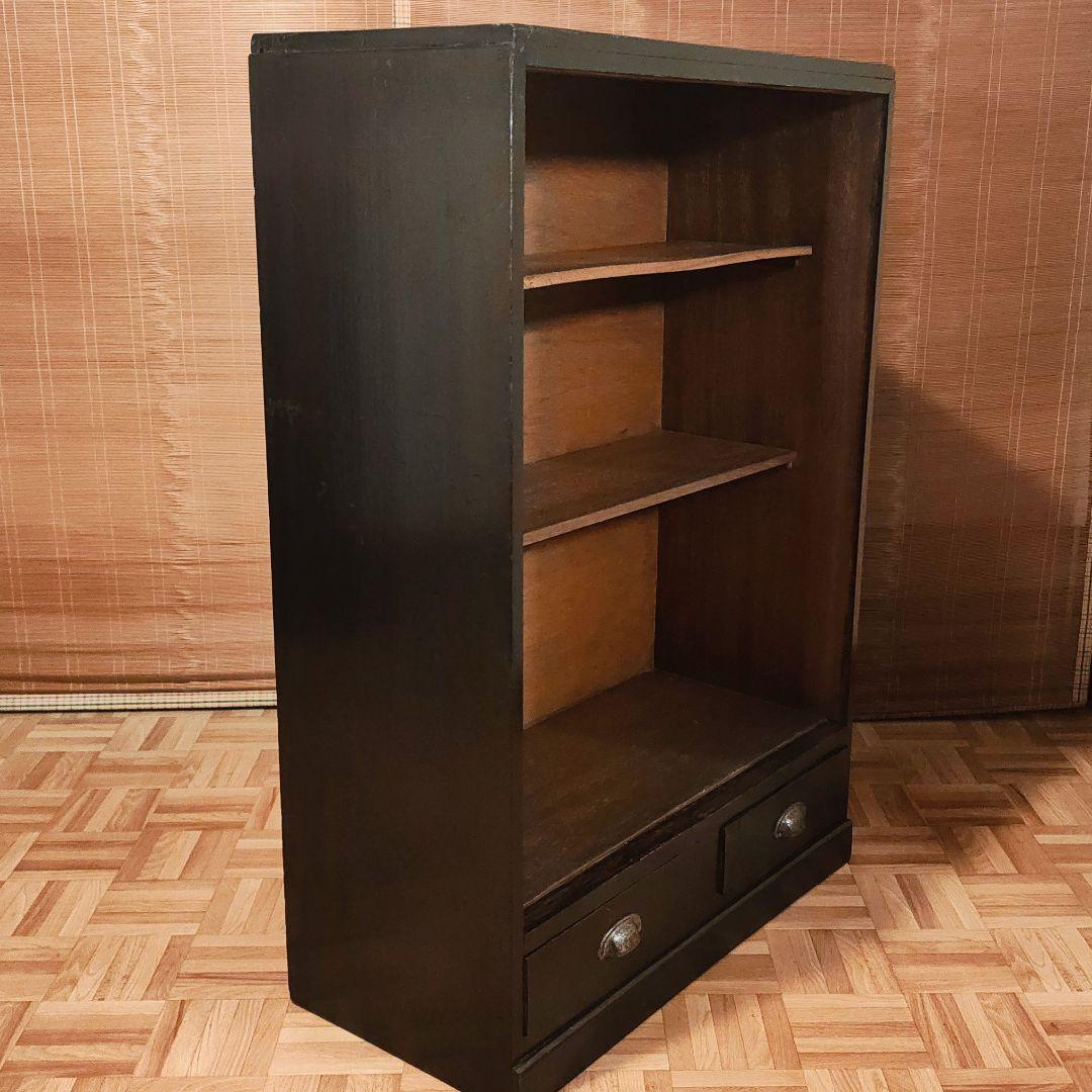 木製本棚　小引き出し2杯　オープンラック　食器棚　昭和レトロ　古家具