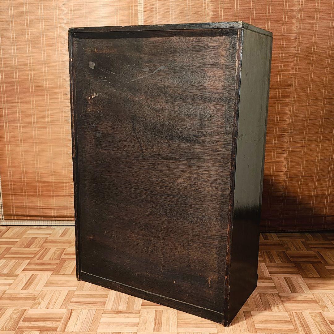 木製本棚　小引き出し2杯　オープンラック　食器棚　昭和レトロ　古家具