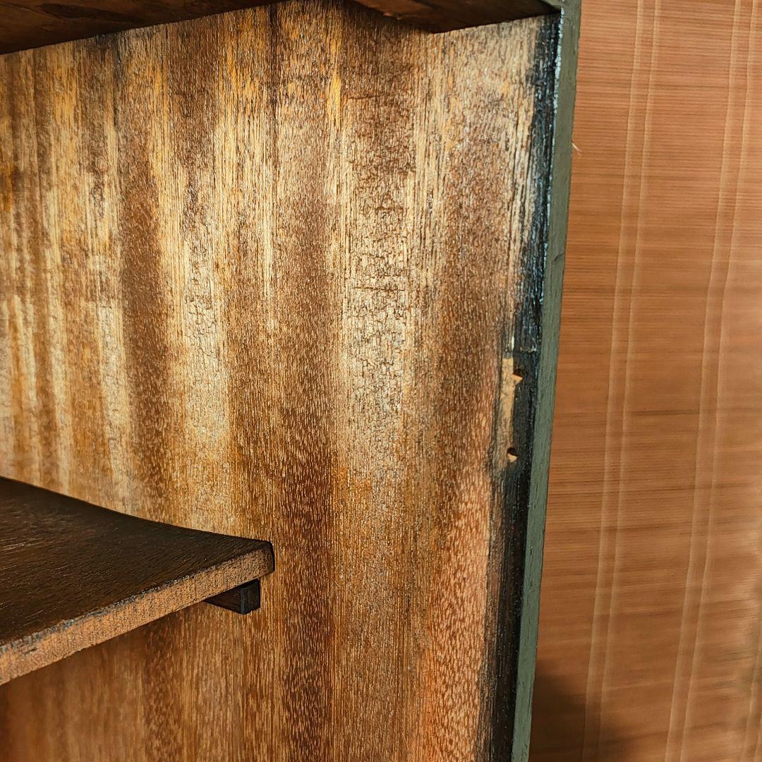 木製本棚　小引き出し2杯　オープンラック　食器棚　昭和レトロ　古家具