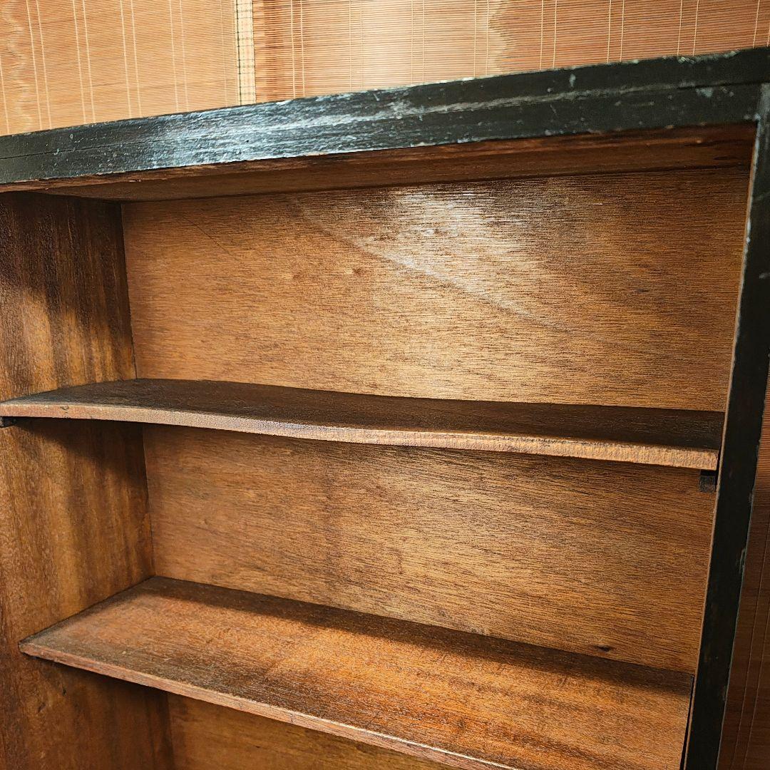 木製本棚　小引き出し2杯　オープンラック　食器棚　昭和レトロ　古家具
