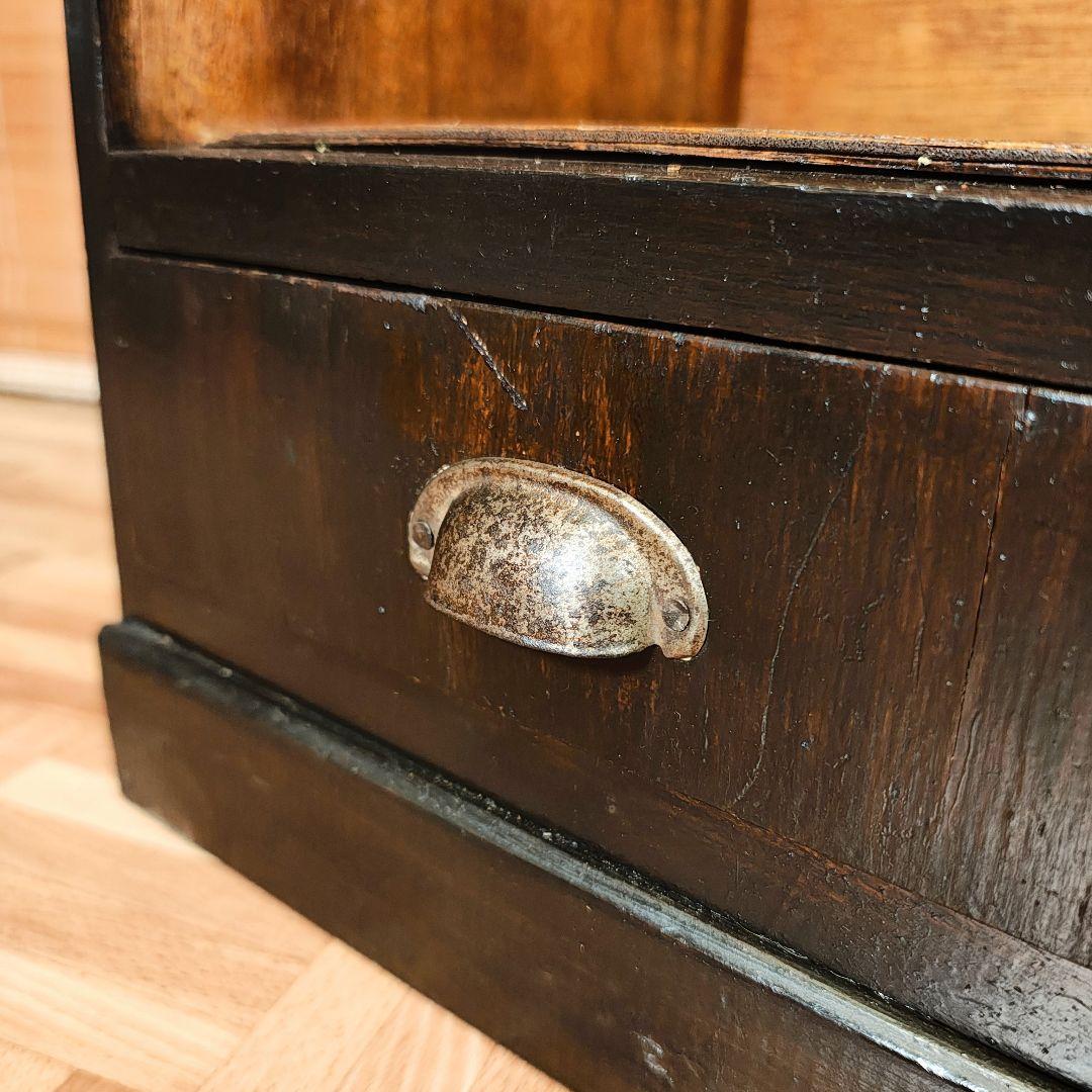 木製本棚　小引き出し2杯　オープンラック　食器棚　昭和レトロ　古家具