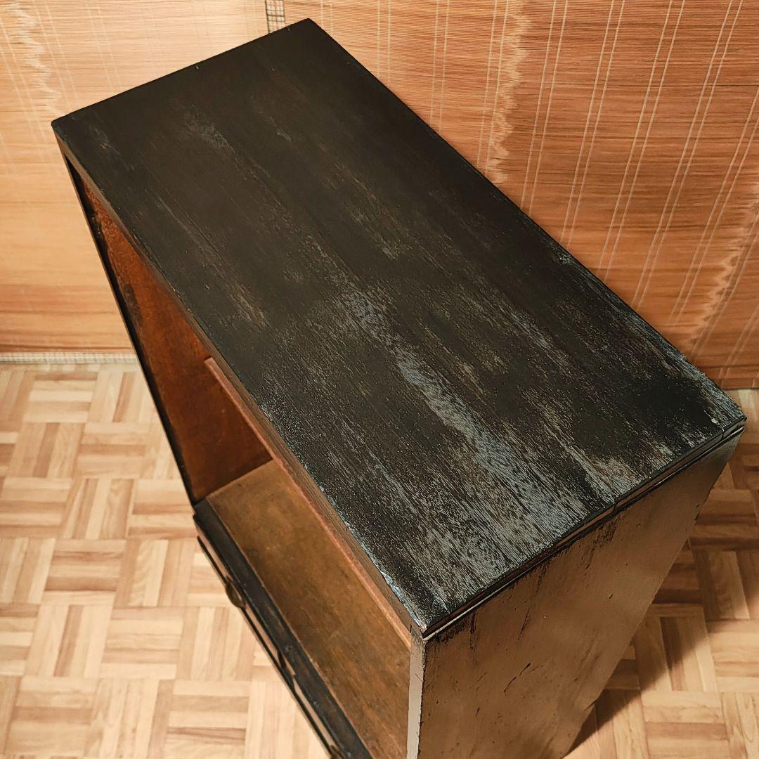 木製本棚　小引き出し2杯　オープンラック　食器棚　昭和レトロ　古家具