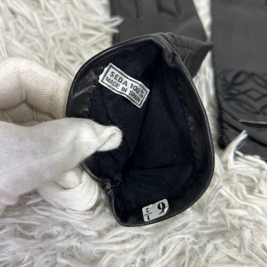 LOEWE ロエベ グローブ レザー ブラック　手袋　ロゴ　アナグラム　ブラック