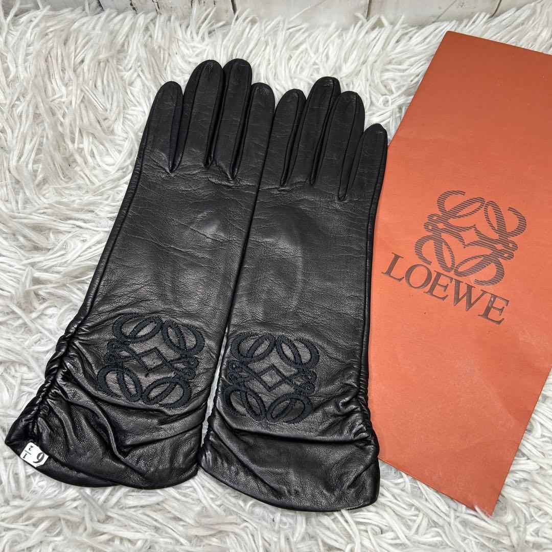 LOEWE ロエベ グローブ レザー ブラック　手袋　ロゴ　アナグラム　ブラック