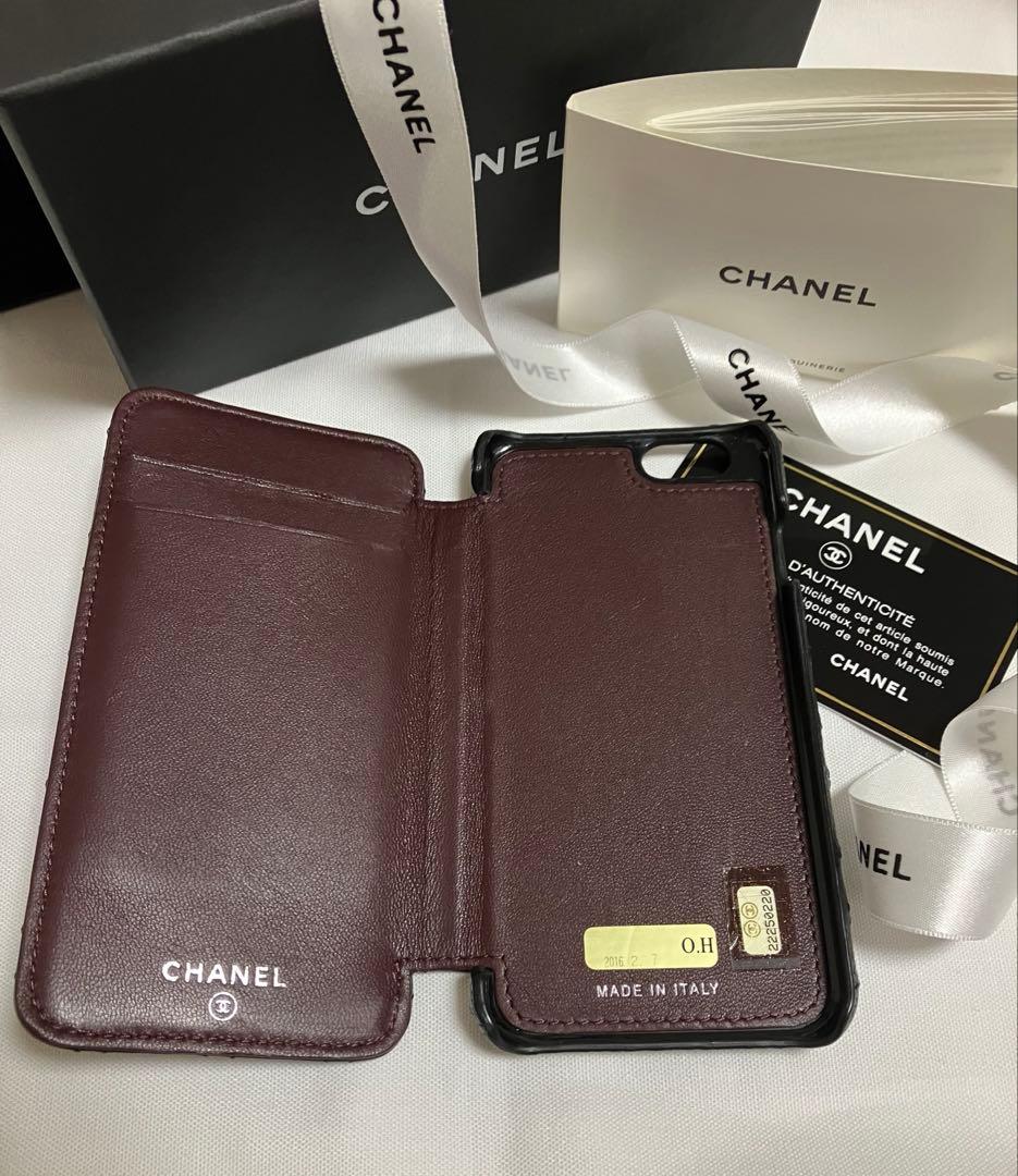美品CHANEL iPhoneケース キャビアスキン正規品 シルバーココマーク