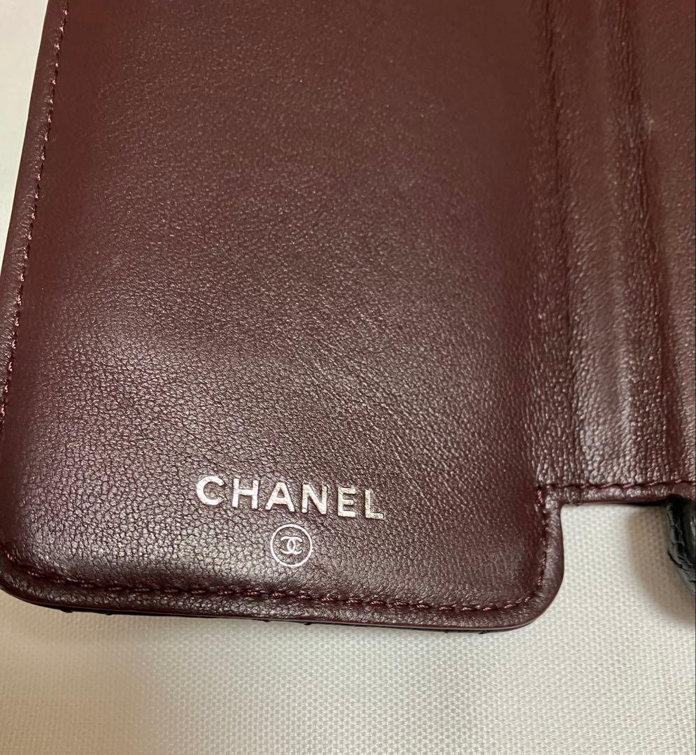 美品CHANEL iPhoneケース キャビアスキン正規品 シルバーココマーク