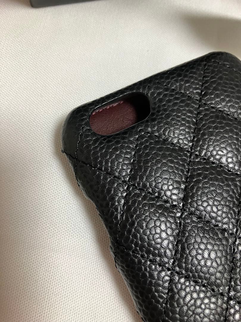 美品CHANEL iPhoneケース キャビアスキン正規品 シルバーココマーク