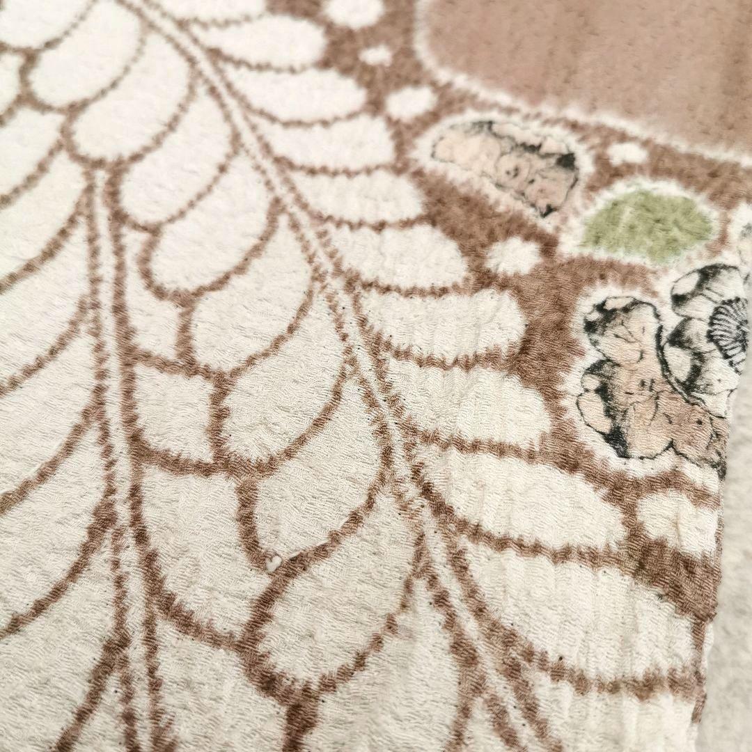 【新品 辻が花】優しいミルクティー色 技巧絞り 訪問着 付け下げ