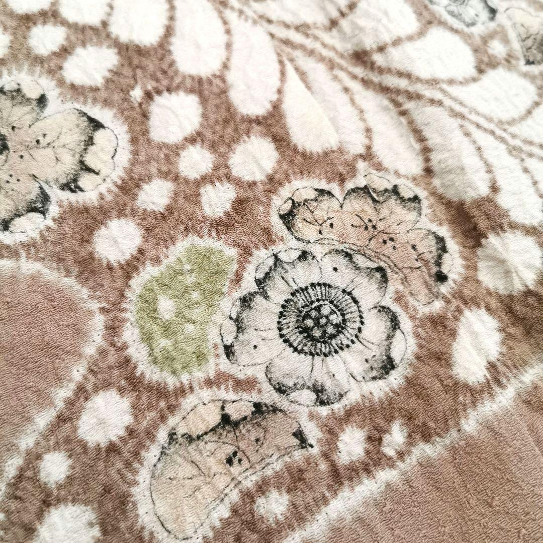 【新品 辻が花】優しいミルクティー色 技巧絞り 訪問着 付け下げ