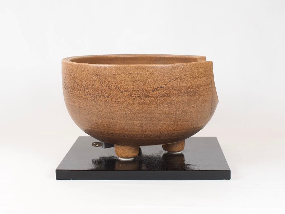 野々田式 風炉型電熱器 伊羅保 (動作OK) 茶道具 元箱付き