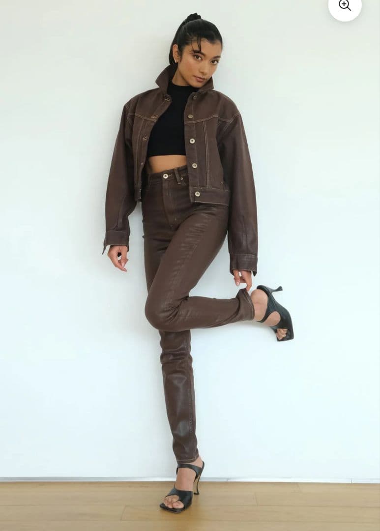 最終値下げSTUDIOR330 ダークブラウンスキニーと デニムジャケットセット