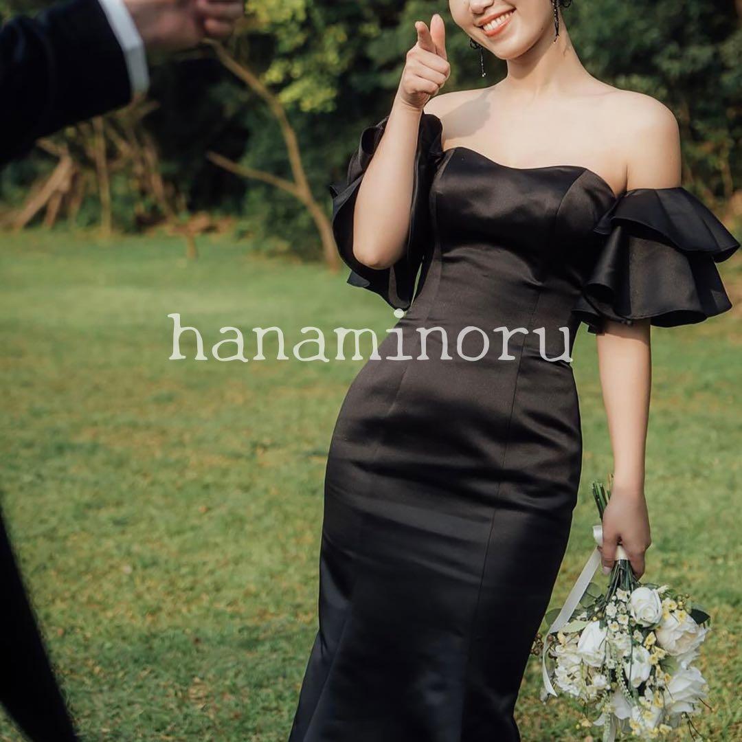 前撮り　お色直し　披露宴　結婚式　二次会　ドレス　黒　街撮り　フォト　パーティー