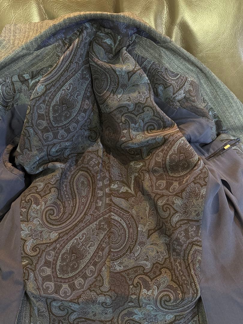 未使用！エトロ ブルーグレーストライプ48