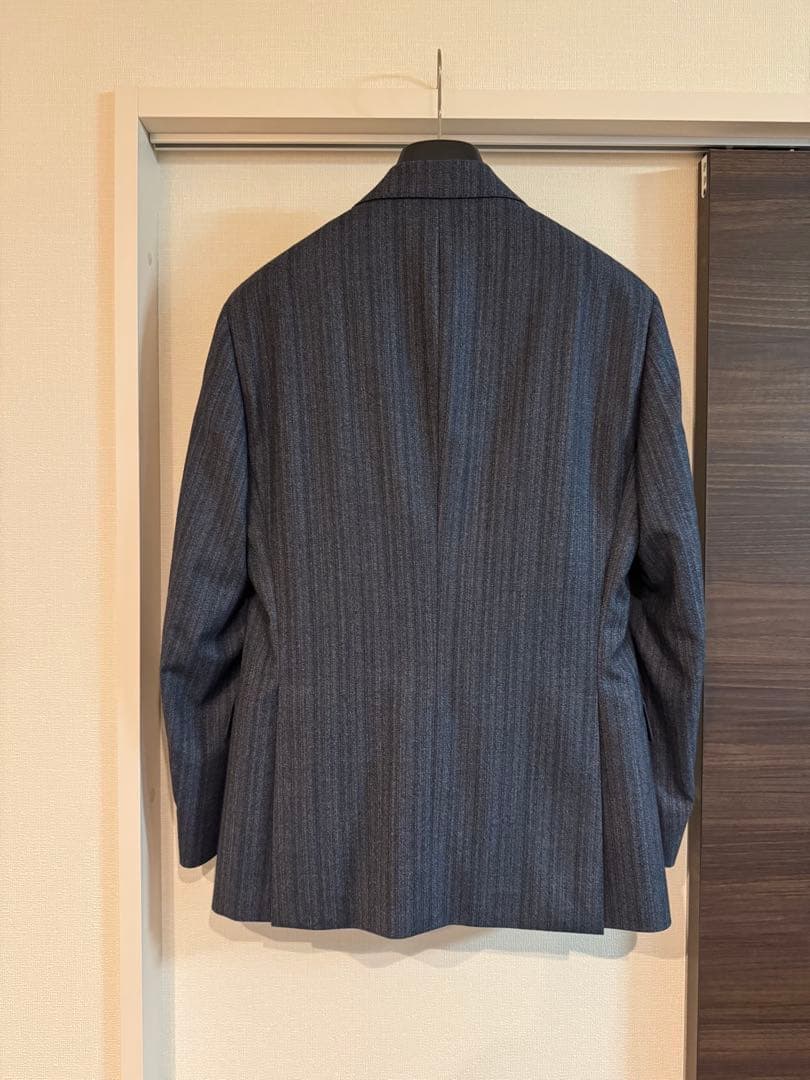 未使用！エトロ ブルーグレーストライプ48