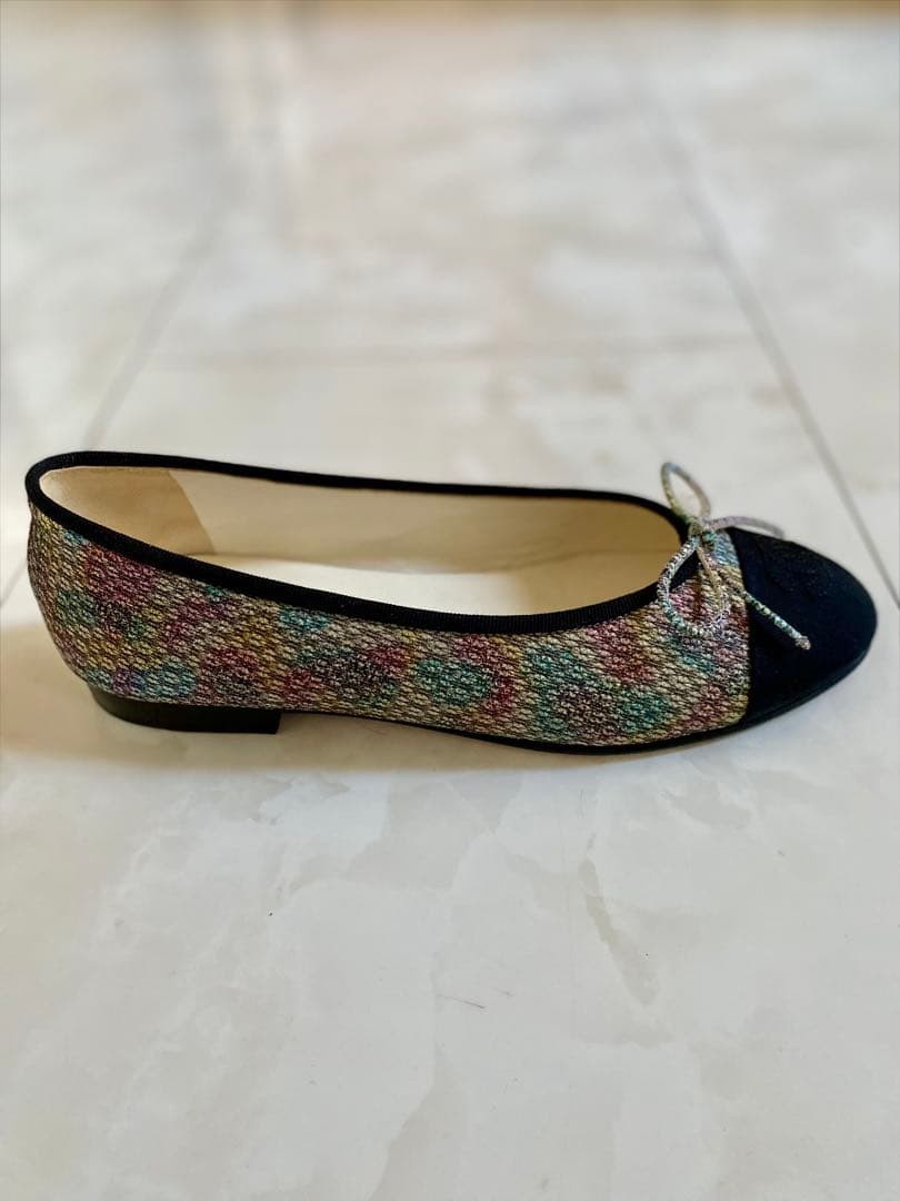 美品 CHANEL ツイード バレエシューズ バレリーナ 37 24 シャネル