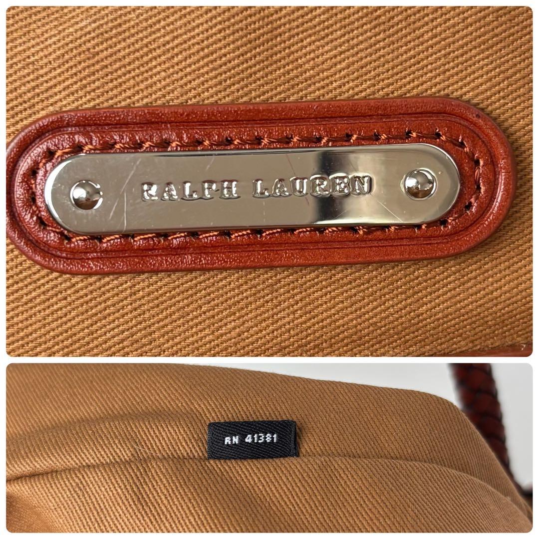 希少✨美品✨ラルフローレン　かごバッグ　トートバッグ　バケツ型　本革