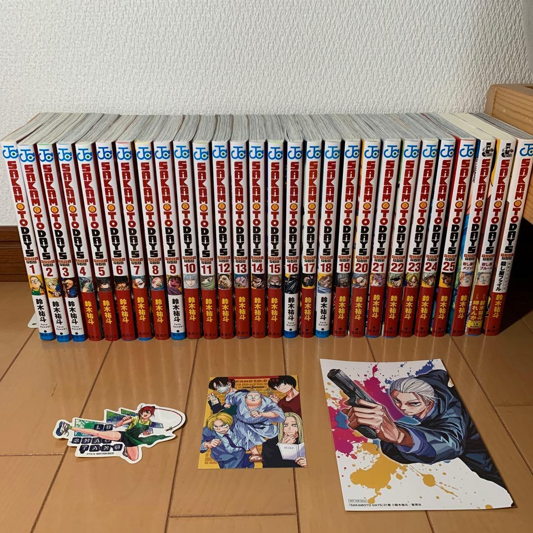 坂本デイズ　全巻セット+公式ファンブック、小説2巻 +おまけカード、ステッカー