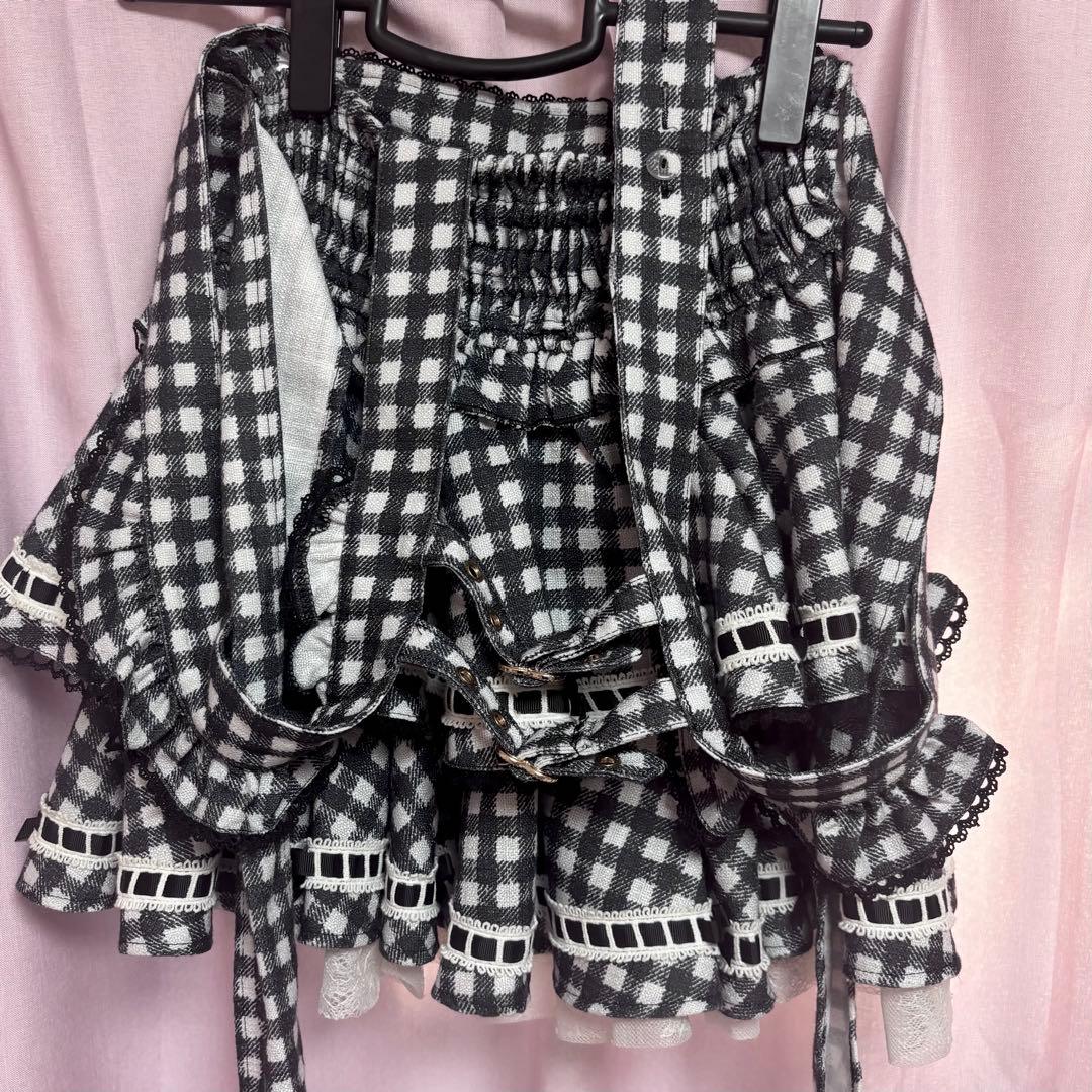 リズリサ はしごリボンギンガムティアードスカパン