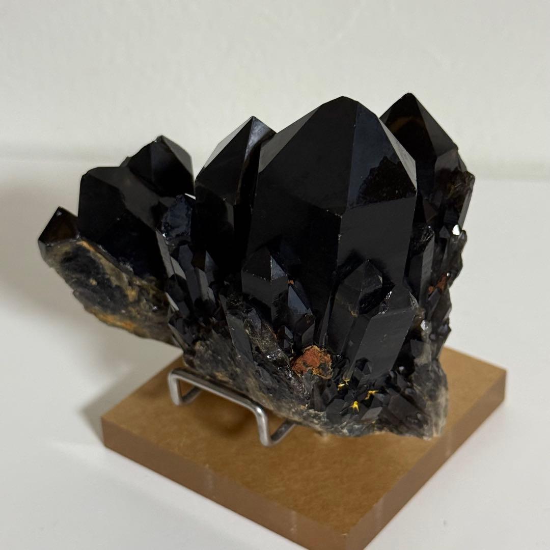 黒水晶 モリオン クラスター 台座付 漆黒 コンゴ産 原石 天然石 魔除け