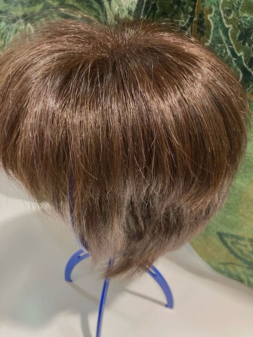 ☆マリブウィッグ☆耐熱人毛MIX☆ショートフルウィッグ ☆ブラウン 耐熱手植え☆