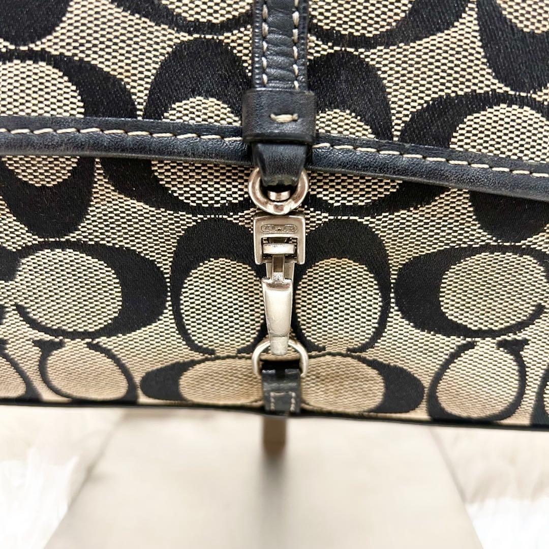 保存袋付属✨COACH アクセサリーポーチ ワンショルダー レザー シグネチャー