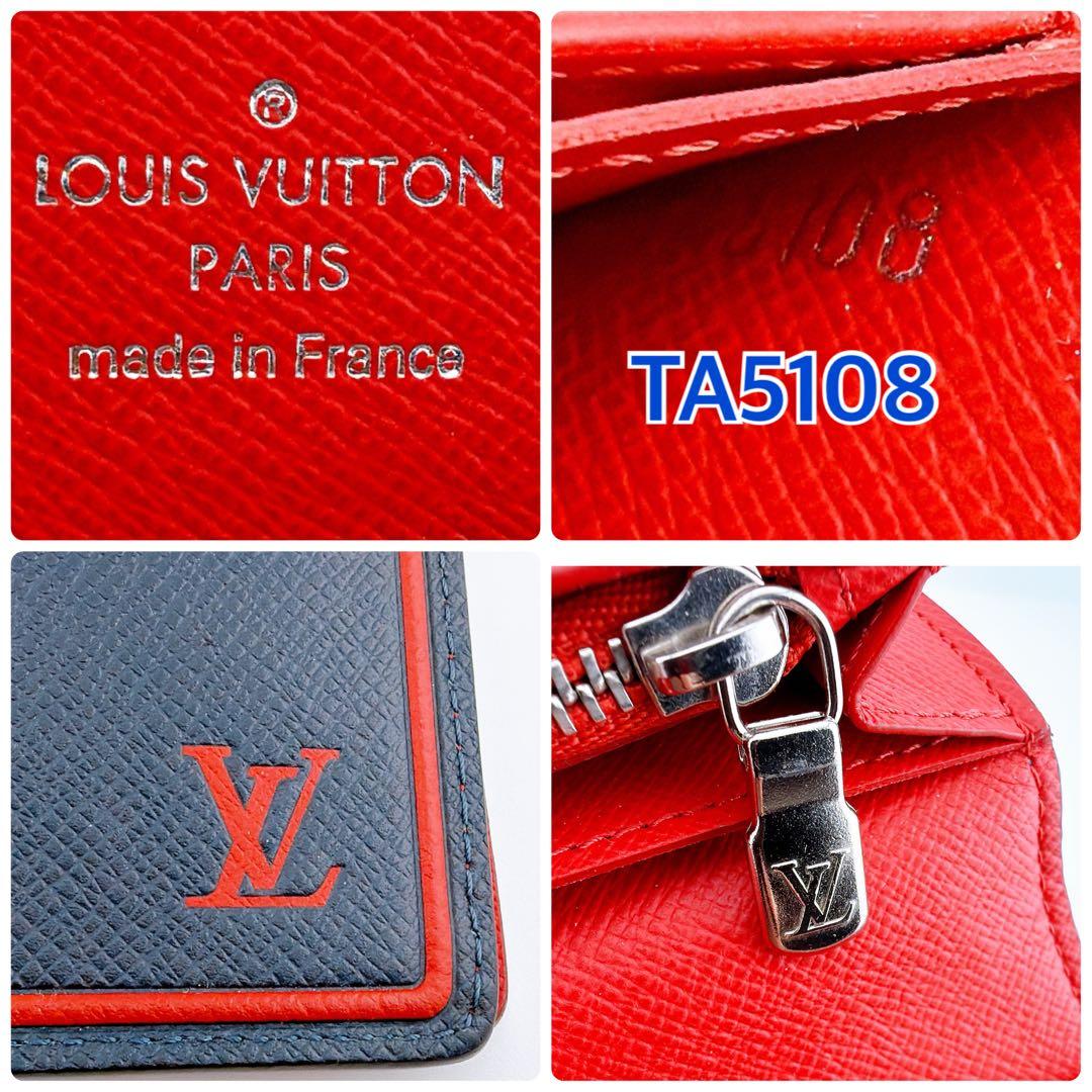 【極美品 付属品付き】ルイヴィトン タイガ ポルトフォイユ　ブラザ ネイビー