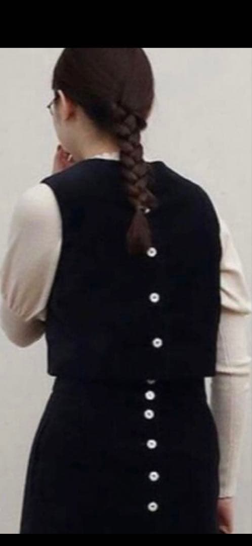 fig London ベルベットベスト　ブラック