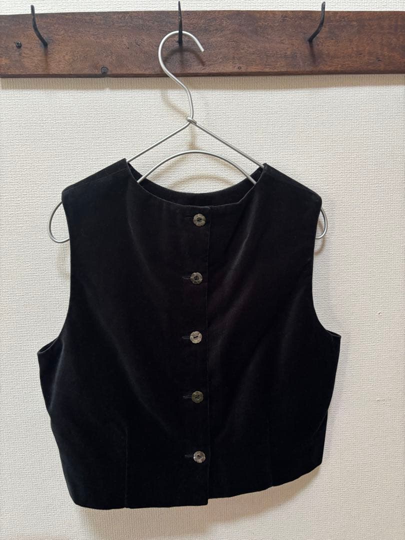 fig London ベルベットベスト　ブラック