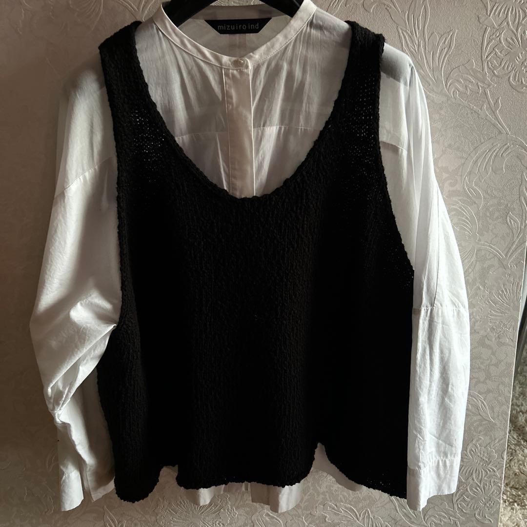 新品 mizuiroind タグ付きミズイロインド ベスト